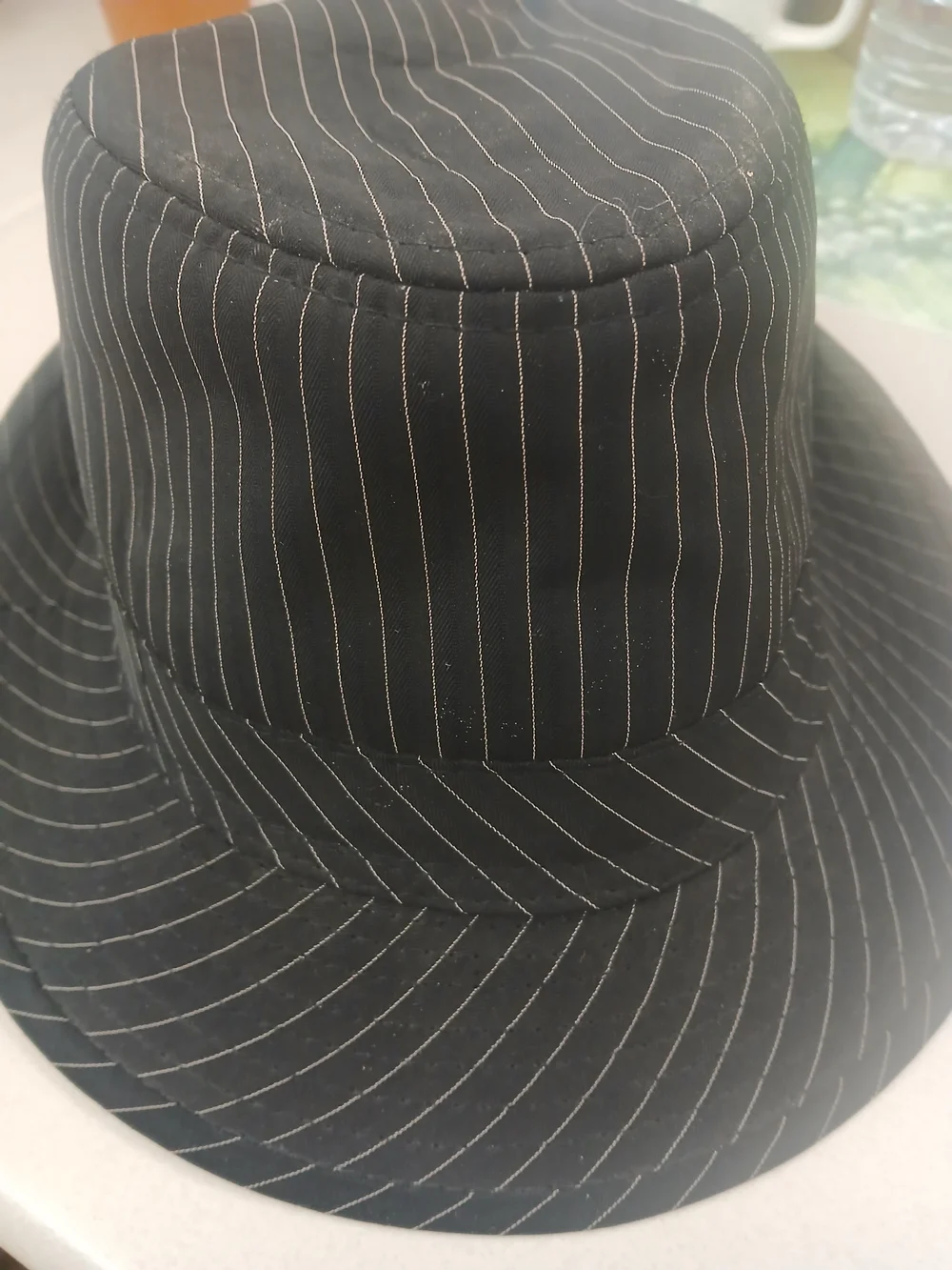 Billabong Black Pinstripe Bucket Hat with White Stitching